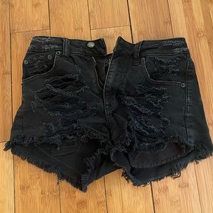 WORN ONCE American Eagle Black Distressed Shorts